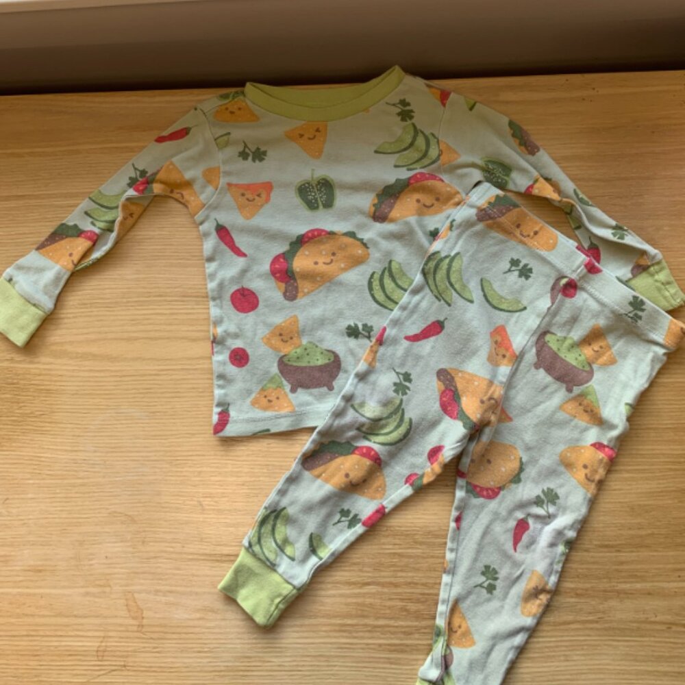 Honest Baby Taco & Avocado Pajama Set 18M 🌮 Organic Cotton